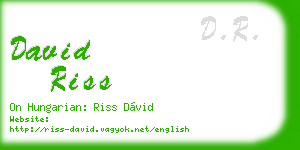 david riss business card